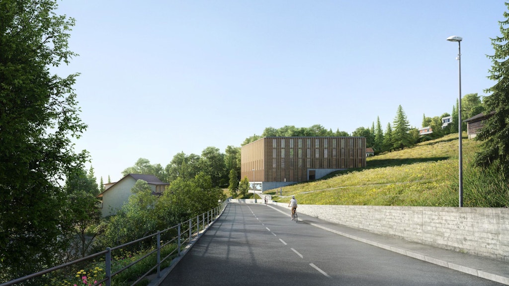 Überarbeitetes Projekt für Unterkunftsgebäude in Magglingen UAG Visualisierung Bau
