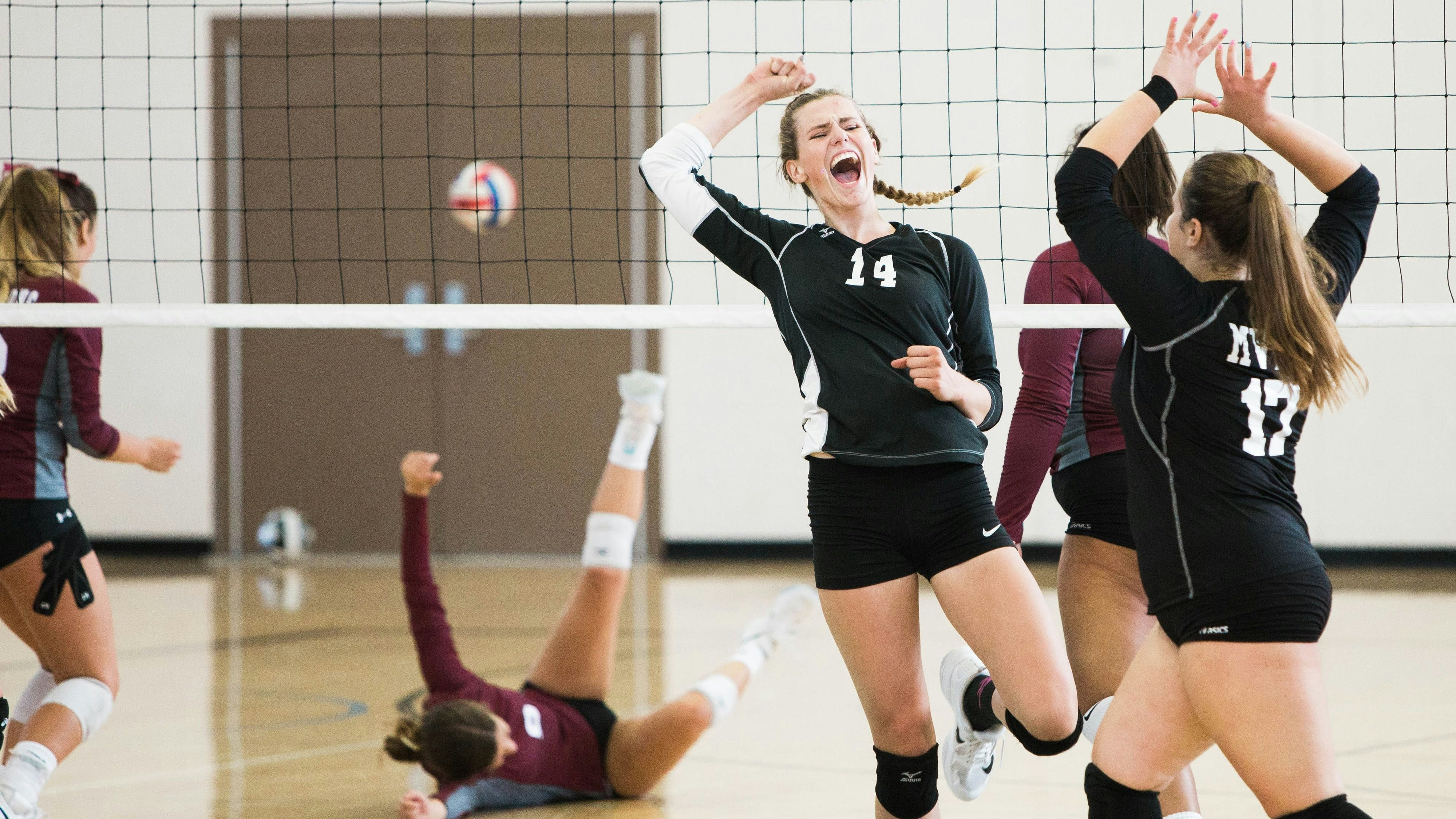 Sport, Frauen, Volleyball, Jubel, frauenspezifische Themen, Freude, Spass