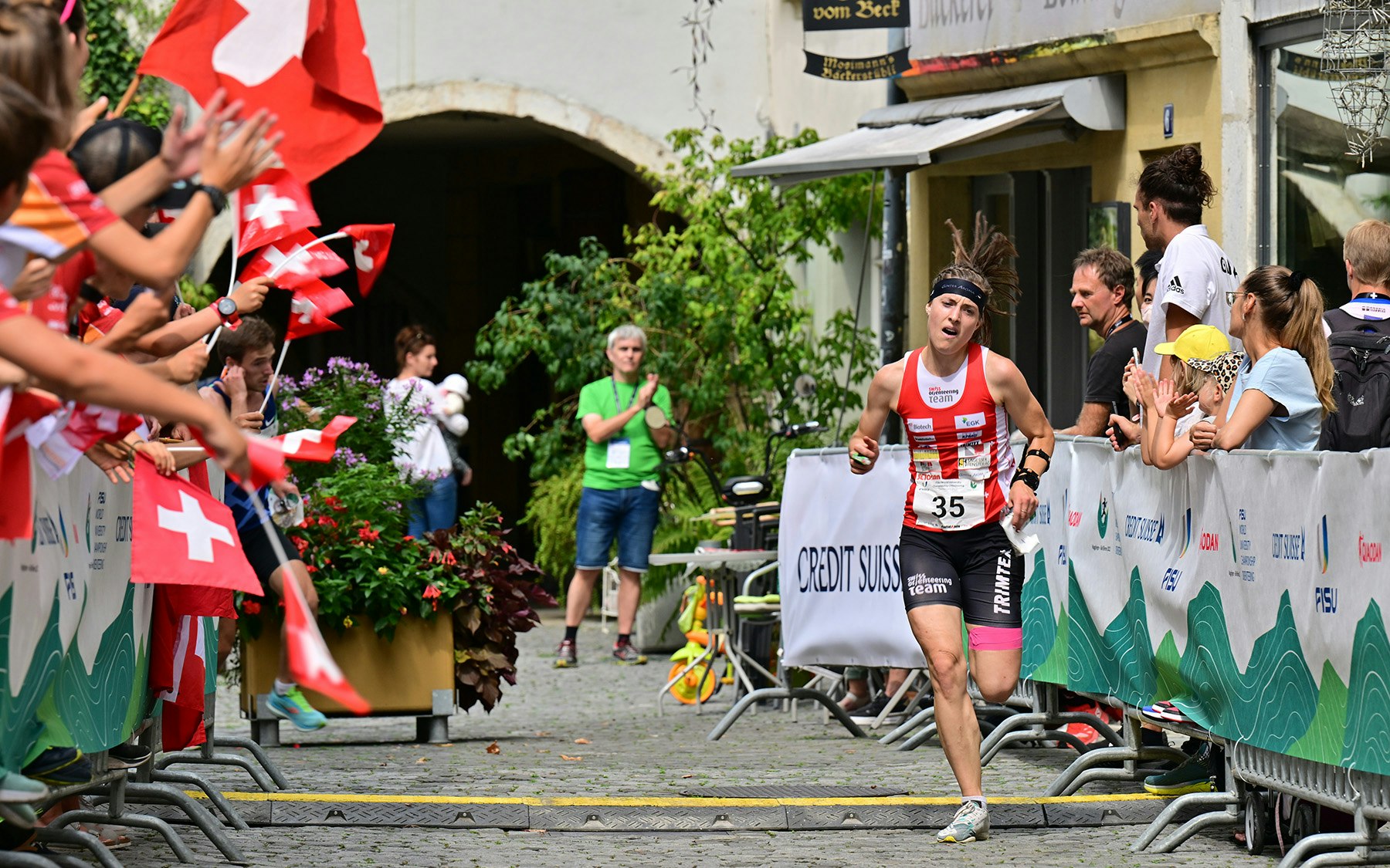 BIEL/BIENNE, 17AUG22 - Katrin Mueller (SUI) captured during the FISU World University Championship Orienteering Sprint race taking place in Biel/Bienne/Switzerland 17 August 2022. <br><br> WUCORIENTEERING2022/Rolf Gemperle<br><br>