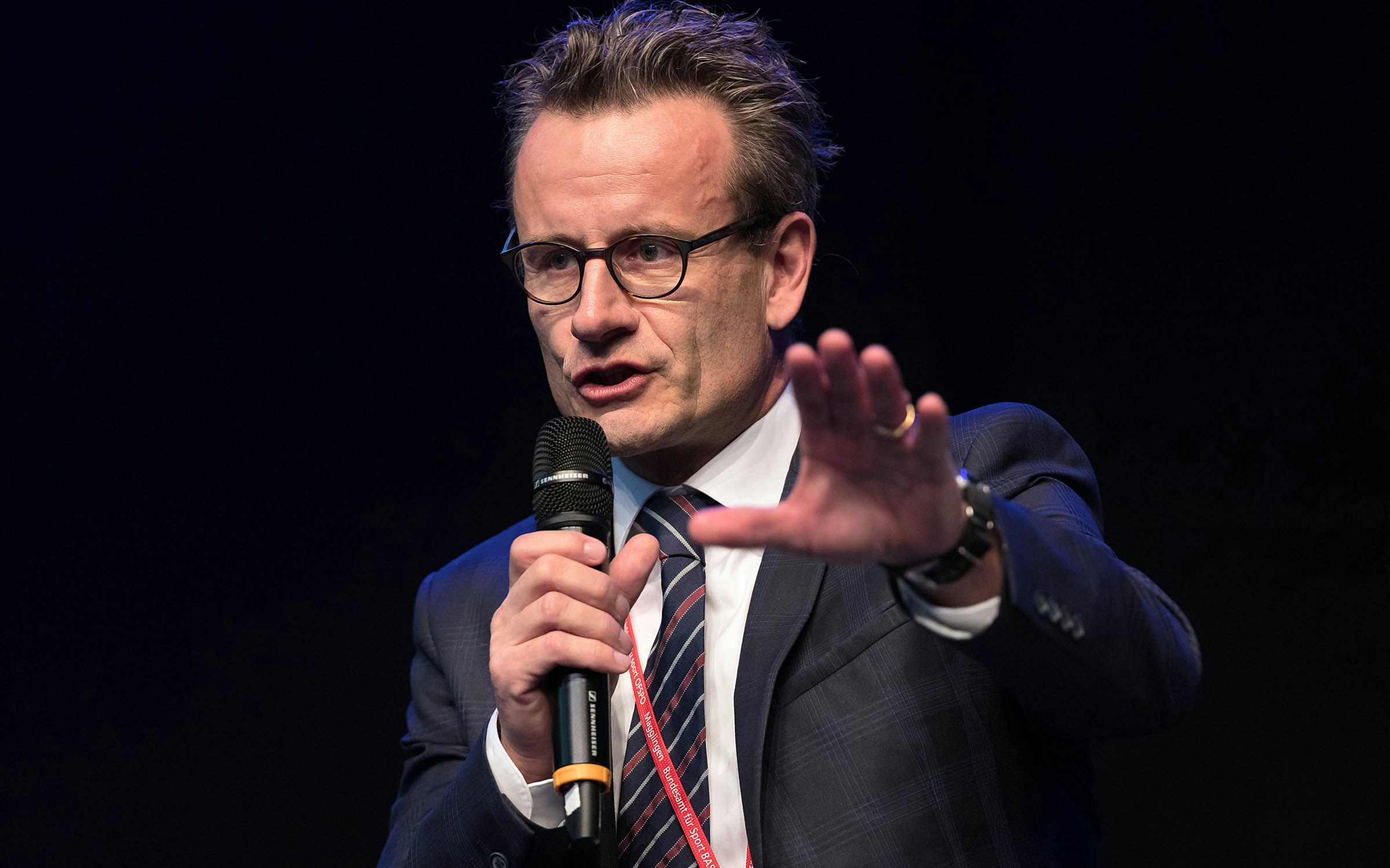 Trainerherbsttagung Magglingen 2017: Matthias Remund, Direktor Bundesamt für Sport BASPO, begrüsst als Hausherr die Teilnehmer der Tagung. Foto: BASPO / Ueli Känzig