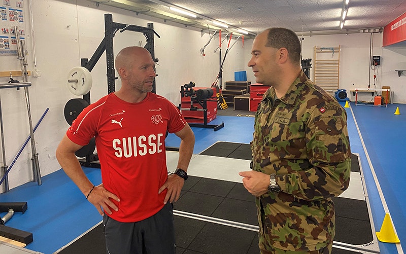 Fussball Nati SpiSpo RS Konditrainer Oliver Riedwyl im Konditraining in Magglingen